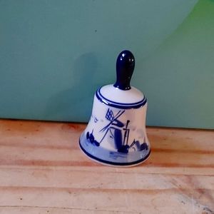 Vintage Glesva Delft Blue Windmill bell